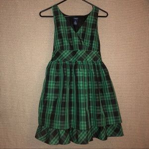 NWT girls Holiday Green Checkered Dress